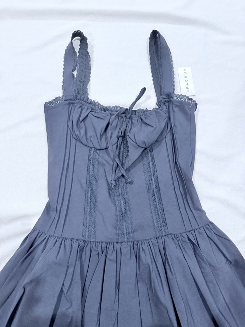 PacSun Navy Blue Lace-Trim Camisole Dress - Picture 3 of 6